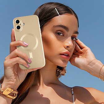 iPhone 16 - Goud - Matte Siliconen MagSafe Back Cover