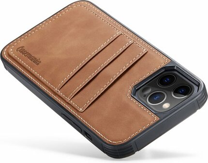 iPhone 13 Pro Max - Back Cover met Kaarthouder - Sienna Brown