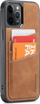 iPhone 13 Pro Max - Back Cover met Kaarthouder - Sienna Brown