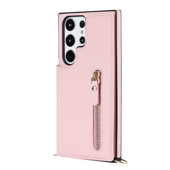 Samsung S24 Ultra Roze - Back Cover met Koord