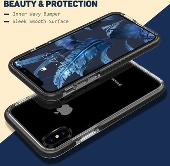 iPhone XS Max Zwart - Gel Armor Back Cover