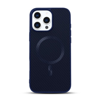 iPhone 14 Pro - Blauw - Carbon MagSafe Back Cover