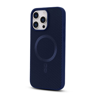 iPhone 14 Pro - Blauw - Carbon MagSafe Back Cover