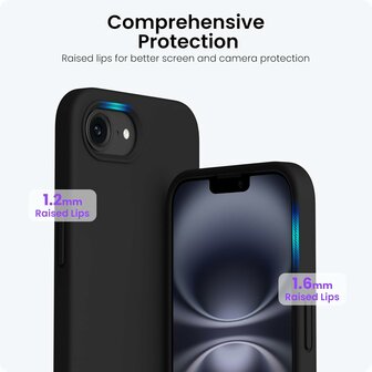 iPhone 16e - Zwart - TPU Back Cover &amp;amp; 2x Glas