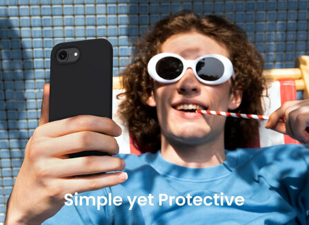 iPhone 16e - Zwart - TPU Back Cover &amp;amp; 2x Glas