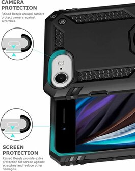 iPhone SE (2022 / 2020) - 6(s)/7/8 - Armor met Kickstand Ring - Zwart