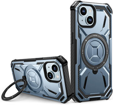iPhone 15 Plus - Blauw - Kickstand - Geschikt voor MagSafe