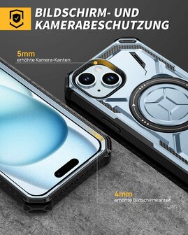 iPhone 15 Plus - Blauw - Kickstand - Geschikt voor MagSafe