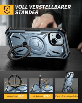 iPhone 15 Plus - Blauw - Kickstand - Geschikt voor MagSafe