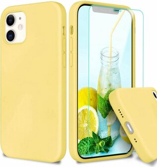 iPhone 12 Mini - Back Cover &amp;amp; Glas - Geel