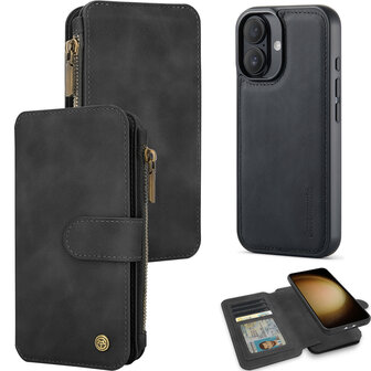 iPhone 16 Plus - Charcoal Gray - 2 in 1 Rits Book Case