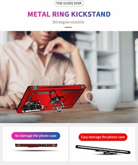 Samsung S24 Ultra Rood - Armor met Kickstand Ring