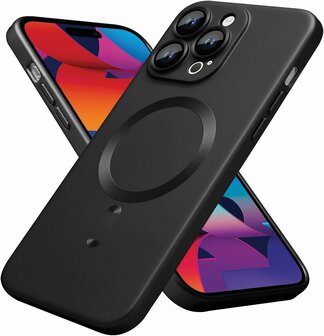 iPhone 16 Pro Max - Zwart - Matte Siliconen MagSafe Back Cover