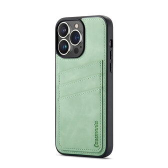 iPhone 14 Pro Max - Back Cover met Kaarthouder - Pistache Green