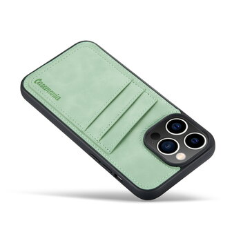iPhone 14 Pro Max - Back Cover met Kaarthouder - Pistache Green