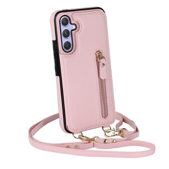 Samsung A55 - Roze - Back Cover met Koord