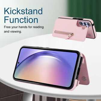 Samsung A55 - Roze - Back Cover met Koord
