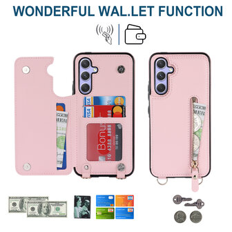 Samsung A55 - Roze - Back Cover met Koord