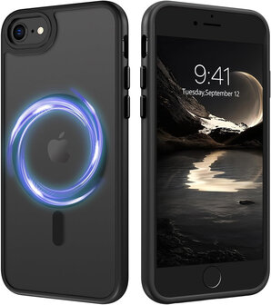 iPhone SE 2022 - Zwart - MagSafe Matte Armor met Cam Bescherming