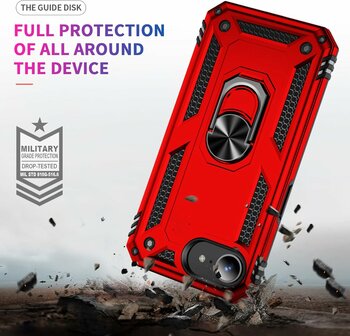 iPhone 16e - Rood - Kickstand Amor Back Cover