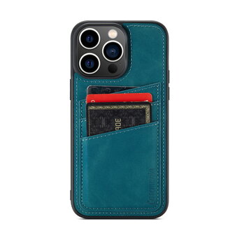iPhone 14 Pro Max - Back Cover met Kaarthouder - Emerald Green