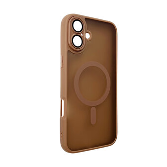 iPhone 16 Plus - Bruin - Matte Armor met Cam Bescherming - Geschikt voor MagSafe