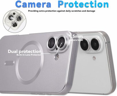 iPhone 16 - Zilver - Matte Siliconen MagSafe Back Cover