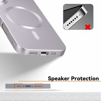 iPhone 16 - Zilver - Matte Siliconen MagSafe Back Cover