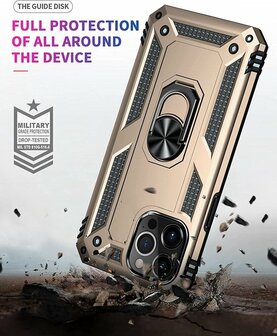 iPhone 13 Pro Max Goud - Armor met Kickstand Ring