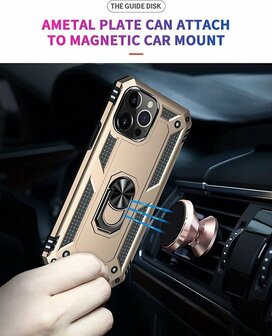 iPhone 13 Pro Max Goud - Armor met Kickstand Ring