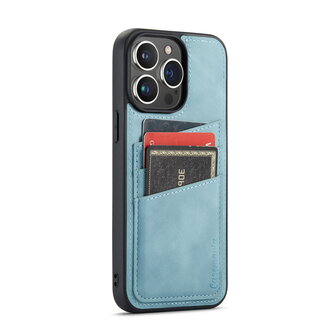 iPhone 14 Pro Max - Back Cover met Kaarthouder - Aqua Blue