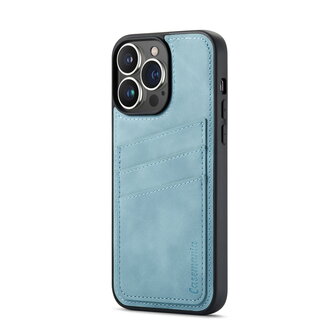 iPhone 14 Pro Max - Back Cover met Kaarthouder - Aqua Blue