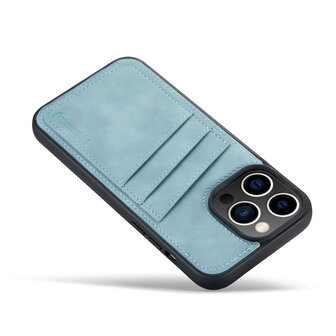 iPhone 14 Pro Max - Back Cover met Kaarthouder - Aqua Blue