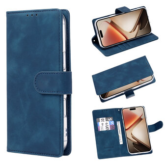 iPhone 16e - Suide Book Case - Blauw