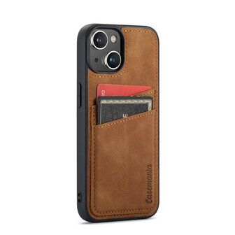 iPhone 14 Pro - Back Cover met Kaarthouder - Sienna Brown