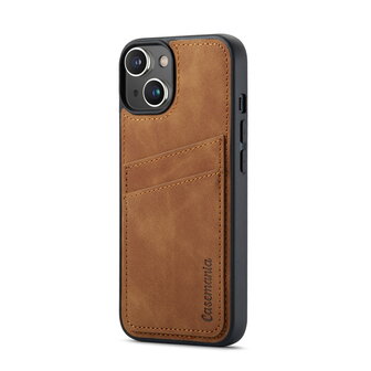 iPhone 14 Pro - Back Cover met Kaarthouder - Sienna Brown