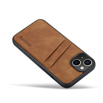 iPhone 14 Pro - Back Cover met Kaarthouder - Sienna Brown
