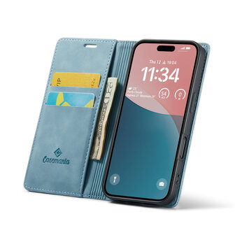 iPhone 16 Plus - Aqua Blue - Book Case
