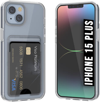iPhone 15 Plus - Back Cover met Kaarthouder - Transparant
