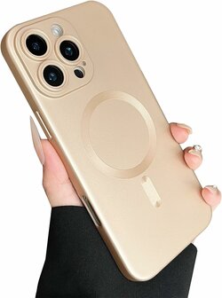 iPhone 16 Pro Max - Goud - Matte Siliconen MagSafe Back Cover