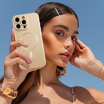iPhone 16 Pro Max - Goud - Matte Siliconen MagSafe Back Cover