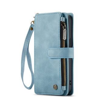 iPhone SE (2022) / SE (2020) / 8 / 7 - Aqua Blue - Book Case met Rits