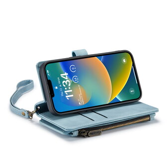 iPhone SE (2022) / SE (2020) / 8 / 7 - Aqua Blue - Book Case met Rits