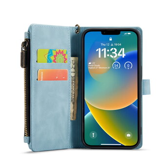 iPhone SE (2022) / SE (2020) / 8 / 7 - Aqua Blue - Book Case met Rits