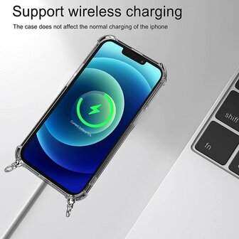 iPhone 14 Plus Transparant - TPU Back Cover met Koord