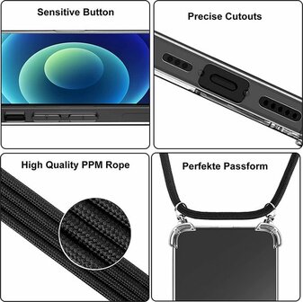 iPhone 14 Plus Transparant - TPU Back Cover met Koord
