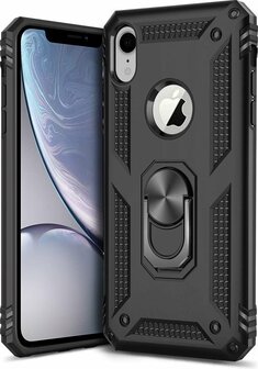 iPhone XR - Armor met Kickstand Ring - Zwart