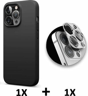 iPhone 13 Pro - Back Cover &amp;amp; Camera Lens Glas - Zwart