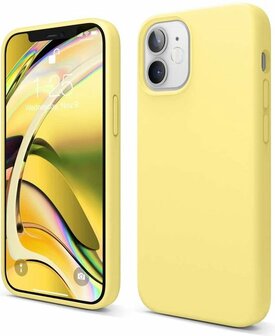 iPhone 12 Mini - Siliconen Back Cover - Geel