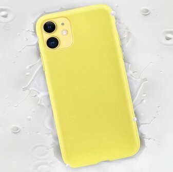 iPhone 12 Mini - Siliconen Back Cover - Geel
